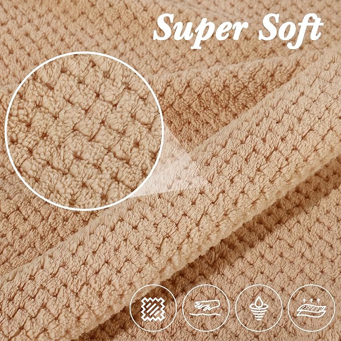 Newwiee 4 Pcs Oversized Bath Towel 40'' x 80'' Bath Sheet,Brown Colors | Fluffy Microfiber Quick Dry, Extra Large Bathroom Towel, Soft Absorbent Adult Shower Sheet, Fall Halloween Decor, Spa Beach - Image 3