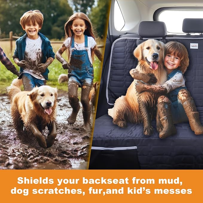 Relidura Dog Car Seat Cover for Back Seat, Waterproof Non-Slip Bench Seat Cover for SUVs, Heavy Duty Rear Seat Protector with Side Flaps for Pets, Kids, Dirt and Spills - Image 4