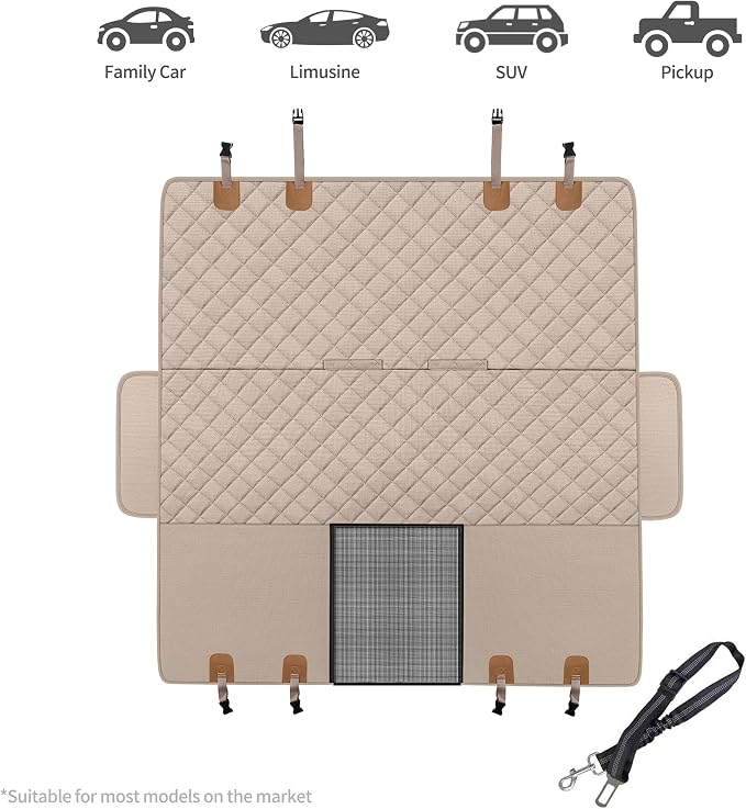 GXT Dog Back Seat Cover Protector for Cars SUV and Trucks with Mesh Window, Scratchproof Nonslip and Waterproof Material - Image 4