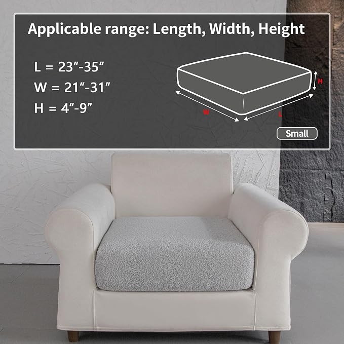 OHSIO Couch Cushion Covers for Sectional Sofa, Stretch Soft Sofa Slipcovers Washable Wear-Resistant Universal Furniture Protector for Living Room(1 Piece Chair Cover, Light Gray) - Image 2
