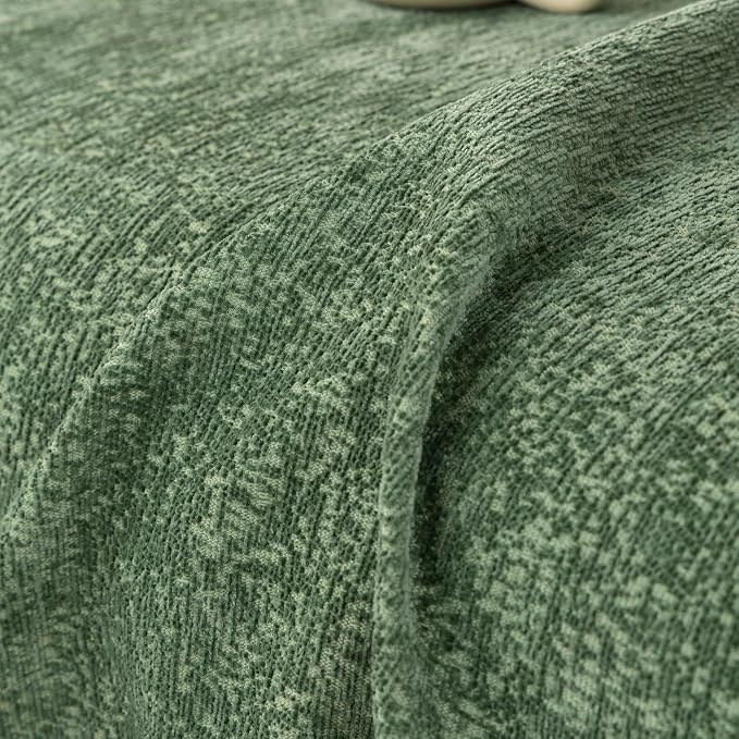 Forest Green Soft Thick Slub Chenille Couch Cover XL 71x134 in | for All Shape Sofa Couch Furniture Protector, Green Sofa Slipcover Protector for Dogs Pets Kids - Image 7