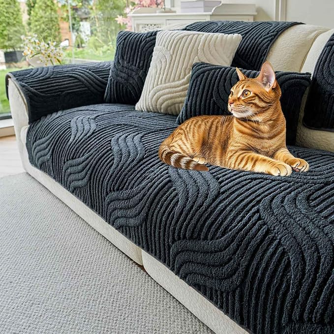 OTOB Couch Covers for Sofa Washable, Non Slip Dog Sofa Protector, 1 Piece | Matcha Green, 35.4"x82.7", Soft Plush, All Seasons, Pet Friendly, Breathable, Modern, Wear-Resistant, Sectional Couch Covers by OTOB