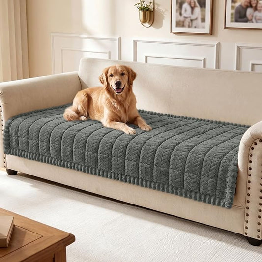 Smiry Couch Cover for Dogs, Non Slip Fuzzy Pet Sofa Covers Washable | Sofa Slipcovers for 3 Cushion Couch, Soft Thick Furniture Protector for Cats Dogs, Against Fur, Dirt, Scratch (35.4"x82.7") by Smiry