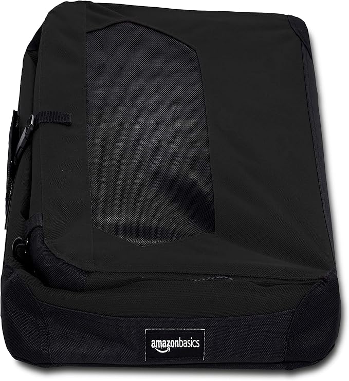 Amazon Basics Folding Portable Soft Pet Dog Crate Carrier Kennel, 26.2"L x 17.8"W x 18.1"H, Black