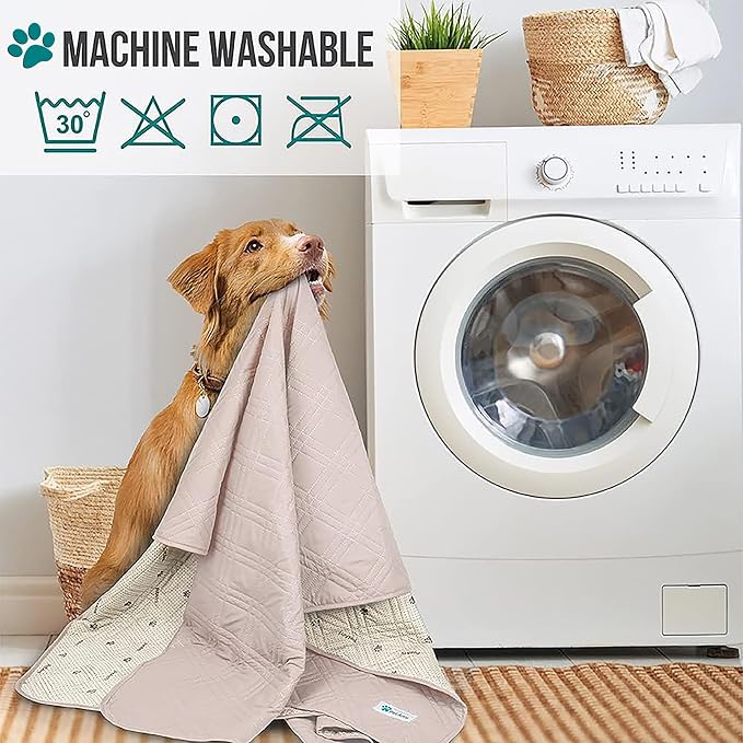PetAmi Waterproof Couch Cover for Dogs, Non-Slip Leakproof Sofa Furniture Protector for Pet Cat, Machine Washable Bed Blanket for Car Seat, 30x70 Beige - Image 8