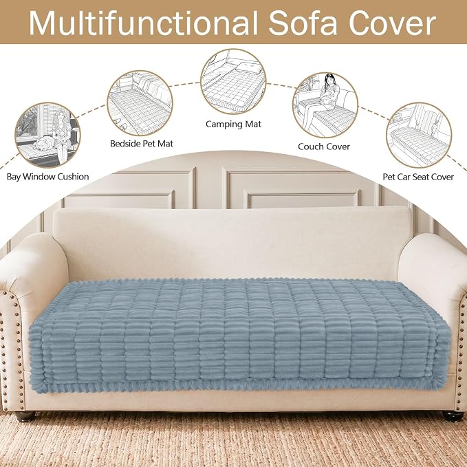 hyha Couch Cover for Dogs, Washable Non Slip Plush Flannel Sofa Protector | Thick Flannel, Silicone Anti-Slip Backing, Pet Hair & Scratch Protection, Fits Sofa & Loveseat (35.4" x 70.9") - Image 3