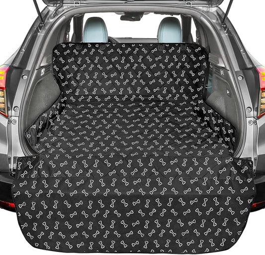 F-color SUV Cargo Liner for Dogs - Heavy Duty Cargo Cover for Mid-Size SUVs | Water Resistant, Bumper Flap, Non-Slip Mat, Car Trunk Dog Car Seat Cover Prevents Scratches Pet Hair Mud Dirt for Sedans Vans by F-color