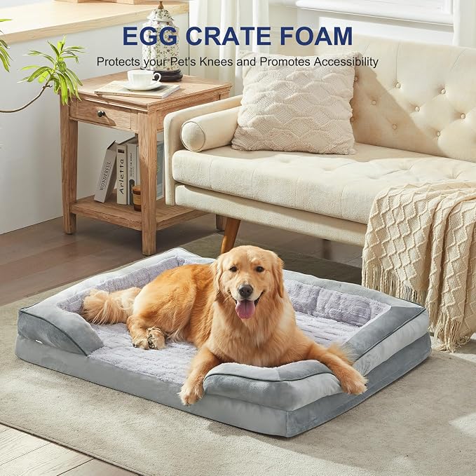 FURTIME Orthopedic Extra Large Dog Bed, Waterproof Dog Beds, 48x35x6.5 Supportive Foam Pet Couch Bed with Removable Washable Cover and Nonskid Bottom - Image 6