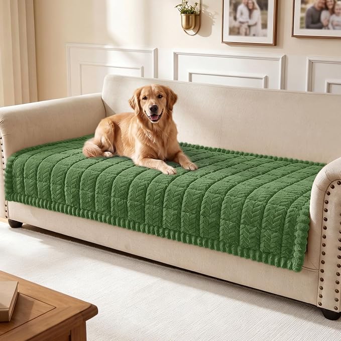 Smiry Couch Cover for Dogs, Non Slip Fuzzy Pet Sofa Covers Washable | Sofa Slipcovers for 3 Cushion Couch, Soft Thick Furniture Protector for Cats Dogs, Against Fur, Dirt, Scratch (35.4"x82.7") by Smiry