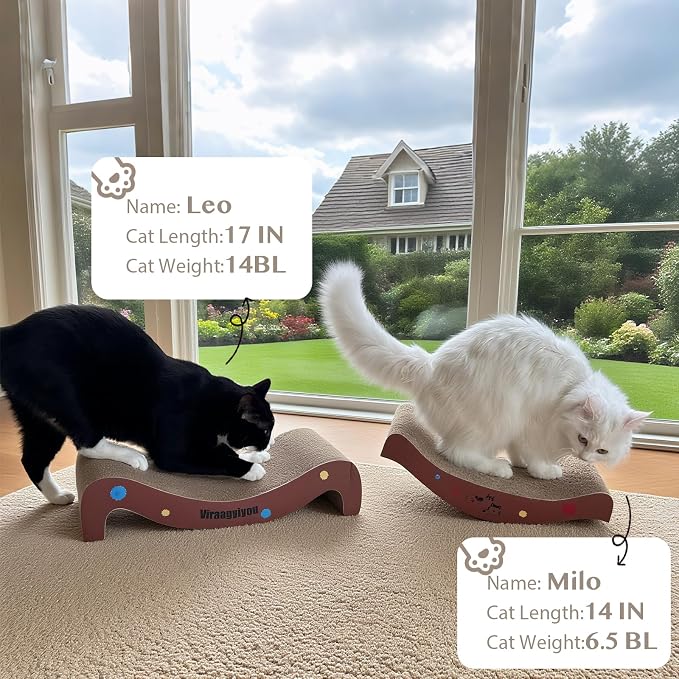 Cat Scratcher, 2 in 1 Corrugated Cat Scratch Board Lounger for Scraching & Napping, Cat Scratchers for Indoor Scratch Pad Couch Cardboard as Cat Bed & Furniture Protector from Cat Claws, 19.68 Inch - Image 4