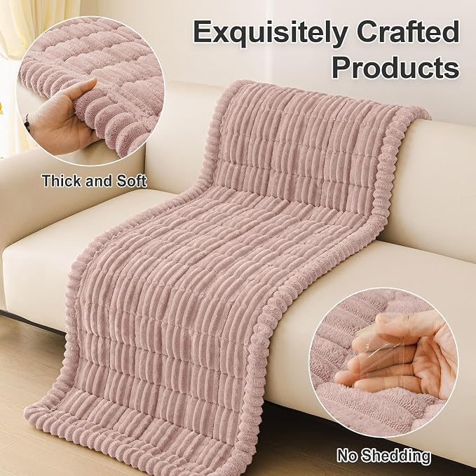 hyha Couch Cover for Dogs, Washable Non Slip Plush Flannel Sofa Protector | Thick Flannel, Silicone Anti-Slip Backing, Pet Hair & Scratch Protection, Fits Sofa & Loveseat (35.4" x 35.4") - Image 8