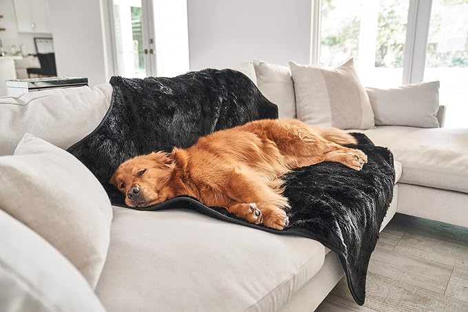 PAW BRANDS PupProtector Waterproof Throw Blanket, Midnight Black, 80x62 | Waterproof, machine washable — protects couches, beds & car seats - Image 5