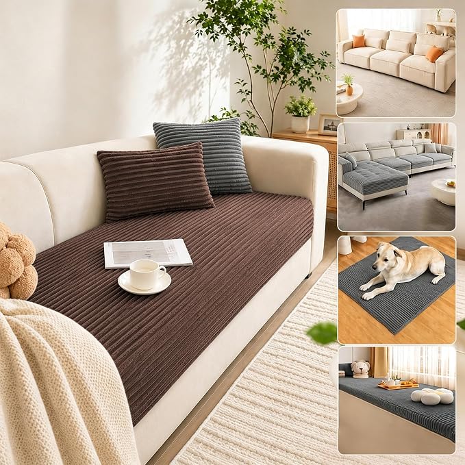 Waterproof Couch Cover for Dogs, Sofa Covers Washable & Non-Slip, Soft Dog Bed Blanket Protector for Sectional, Loveseat, Living Room Furniture (Coffee, 35.43"x 70.9" 1 Pack) - Image 4