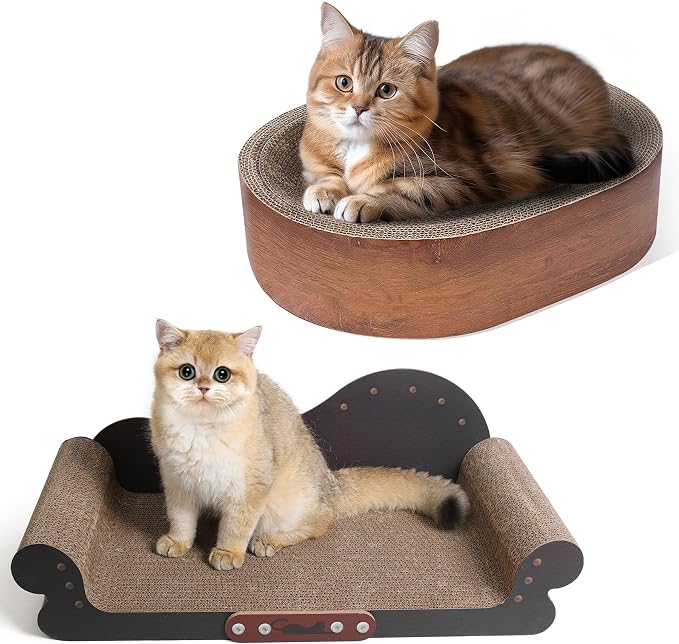 ComSaf Large Cat Scratcher Bed Cardboard, Cat Scratching Board Cat Couch Scratcher for Indoor Cats Grinding Claw, Durable Cat Scratcher Pad to Protect Funiture by ComSaf