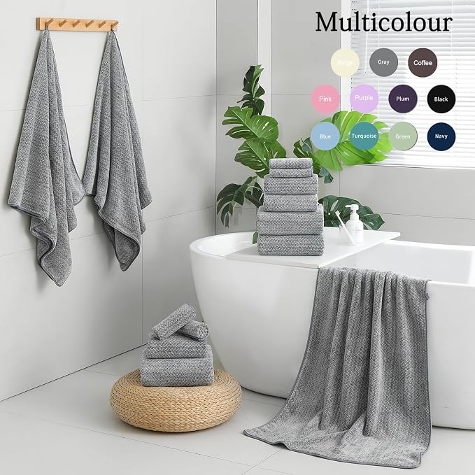 Ycosy Grey Hand Towels Set 16x31 Inches,Soft Microfibers Bathroom Towel Set 2 Pack,Highly Absorbent Quick Dry Luxury Towel Hotel Spa Gym Hand Towel Collection for Bathroom - Image 6