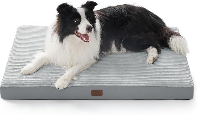 Bedsure ComfyFleece XL Dog Bed for Crate with Washable Cover, 41x27 | Orthopedic Egg Crate Foam Pet Mat,Removable Cover, Nonslip Bottom,Not Waterproof,Not Chewproof,For Extra Large Breeds ≤70lbs by Unknown