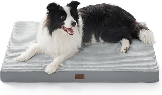 Bedsure ComfyFleece XL Dog Bed for Crate with Washable Cover, 41x27 | Orthopedic Egg Crate Foam Pet Mat,Removable Cover, Nonslip Bottom,Not Waterproof,Not Chewproof,For Extra Large Breeds ≤70lbs by Unknown