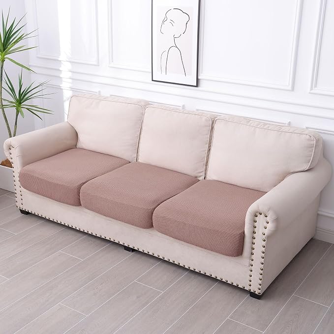 hyha Waterproof Couch Cushion Covers for Pets, Non Slip Sofa Seat Cover | Stretch Jacquard Fabric, Elastic Bottom, Non Slip Fit, Waterproof Protection, Pet Hair Protection (3 Pieces) - Image 7