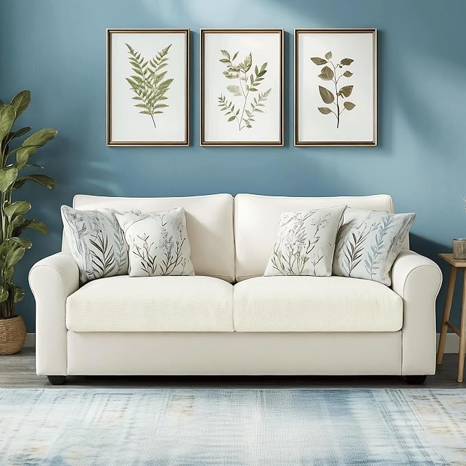CHUN YI 2PC Stretch Couch Cushion Covers, Sofa Seat Slipcovers Suitable for Armchair Loveseat Sofa with Spandex Jacquard Fabric(2pc,Ivory White) - Image 2