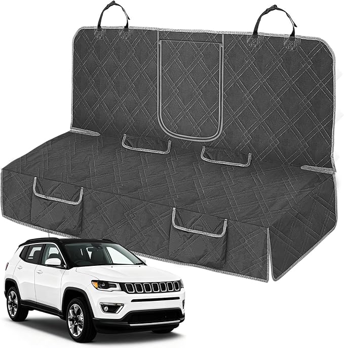 Dog Car Seat Cover Fit for 2017-2026 Jeep Compass | Waterproof Pet Bench Seat Cover for Back Seat, 600D Heavy Duty Scratch Proof Nonslip Truck Seat Covers for Dogs by Kistrba