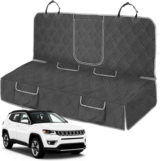 Dog Car Seat Cover Fit for 2017-2026 Jeep Compass | Waterproof Pet Bench Seat Cover for Back Seat, 600D Heavy Duty Scratch Proof Nonslip Truck Seat Covers for Dogs by Kistrba