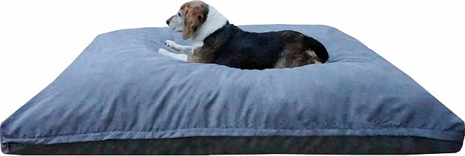Dogbed4less Memory Foam Dog Bed for Medium Large Dogs with Orthopedic Comfort, Waterproof Liner and Grey Washable Pet Bed Cover 40X35 Pillow by Dogbed4less