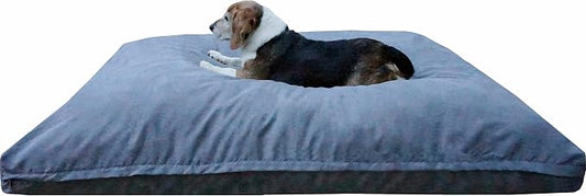 Dogbed4less XL Memory Foam Dog Bed for Medium Large Dogs with Orthopedic Comfort, Waterproof Liner and Grey Washable Pet Bed Cover 47X29 Pillow by Dogbed4less
