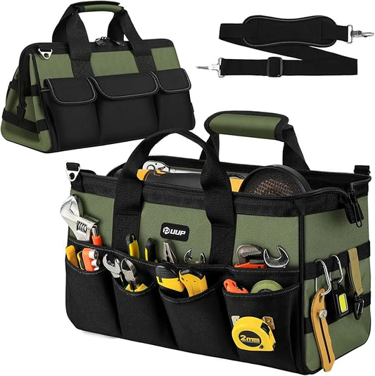 UUP 18-Inch Large Tool Bag, 16-Pocket Portable Tool Box Organizer Storage, Heavy Duty Tactical Toolbag with Big Zipper, Travel Carry Toolbox, Father Day Dad Men Electrician Contractor Welding Gift | 16 Pockets & MOLLE. Detachable Strap & Handle. Non-sl... by UUP