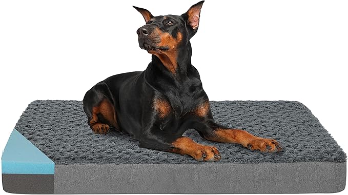Orthopedic Memory Foam Dog Bed, Cooling Dog Beds for Extra Large Dogs -Waterproof Pet Bed for Crate with Removable Washable Cover, XXL(47inch,110Lbs) by ABETTERLIFEWITHPET