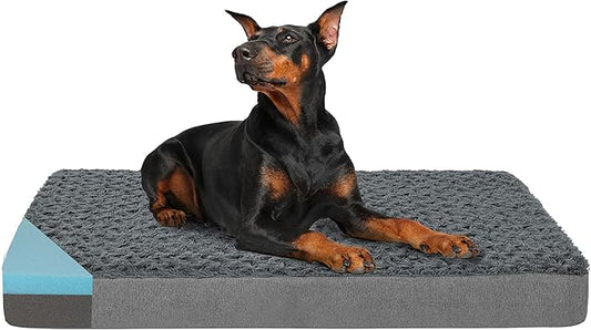 Orthopedic Memory Foam Dog Bed, Cooling Dog Beds for Extra Large Dogs -Waterproof Pet Bed for Crate with Removable Washable Cover, XXL(47inch,110Lbs) by ABETTERLIFEWITHPET