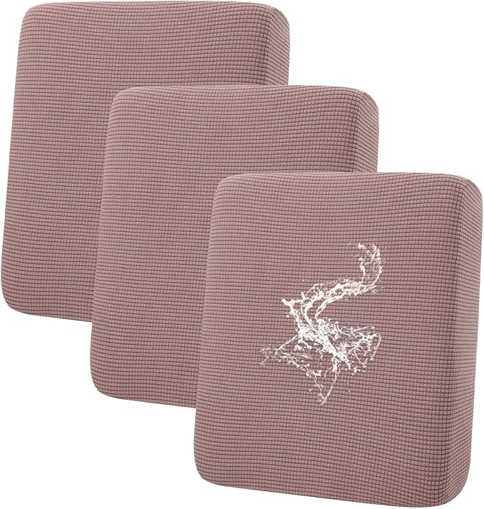 hyha Waterproof Couch Cushion Covers for Pets, Non Slip Sofa Seat Cover | Stretch Jacquard Fabric, Elastic Bottom, Non Slip Fit, Waterproof Protection, Pet Hair Protection (3 Pieces) by hyha