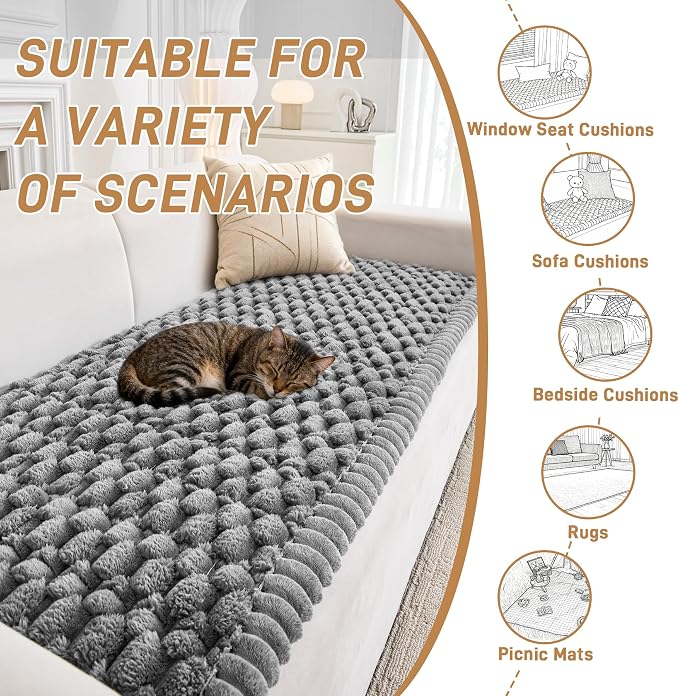 Plush Couch Cover for Dogs Non Slip Pet Sofa Protector, Ultra Soft Washable Couch Cover for Pets, Anti-Slip Backing Furniture Protector for Cats & Dogs, Fits Standard & L-Shape Sofas (3 Sizes) - Image 2