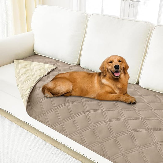 Smiry Waterproof Dog Bed Cover, Reversible Pet Blanket for Sofa Couch | Soft Washable Dog Blanket, Leakproof Couch Cover for Dogs Cats & Furniture Protection, 40x70, Taupe/Beige by Smiry