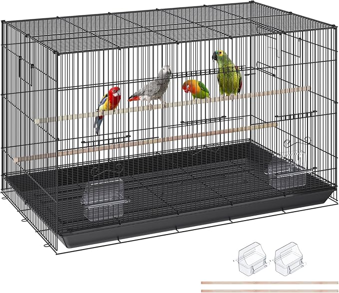 VEVOR 30 Inch Flight Bird Cage, Stackable Bird Cage Parakeet Cage with Slide-Out Tray and Handle, Small Parrots Birdcage for Cockatiels Budgies Conure Macaw Finch Lovebirds Canaries Pigeons by VEVOR