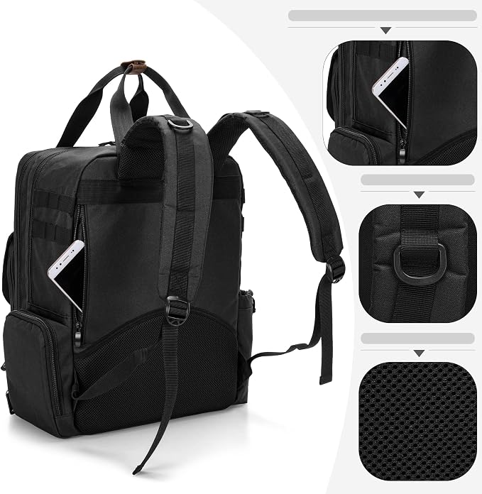 BAFASO Large Capacity Barber Case, Travel Hairdresser Bag, Black | Holds Various Hair Cutting Tools. - Image 6