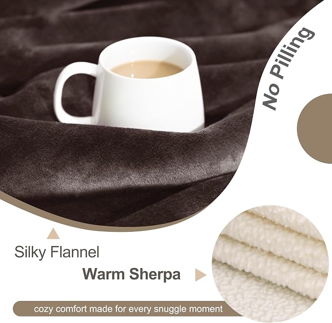 gogobunny Waterproof Bed Blanket, Reversible Sherpa Fleece Throw Blanket for Dog Puppy Cat, Furniture Cover Protects Bed Couch Sofa from Liquid Pee and Pet Fur (Dark Brown, 25x35 inches) - Image 2