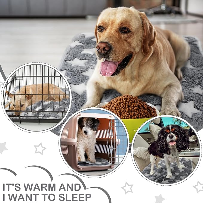 Reginary 4 Pcs Waterproof Guinea Pig Blankets Washable Small Animal Fleece Bedding Absorbent Guinea Pig Cage Liners Reusable Training Pee Pad Pet Sleep Mat for Hamster(Gray Star,24 x 16 Inch) - Image 5