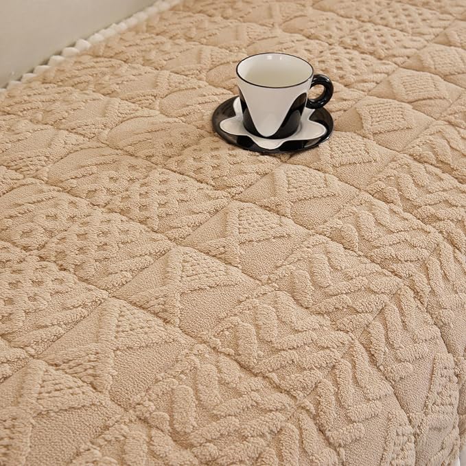 Non Slip Couch Covers for Dogs, Pet-Friendly Washable Couch Covers for 3 Cushion Sofa Pet Couch Cover (Khaki, 35.4'' x 83'') - Image 4
