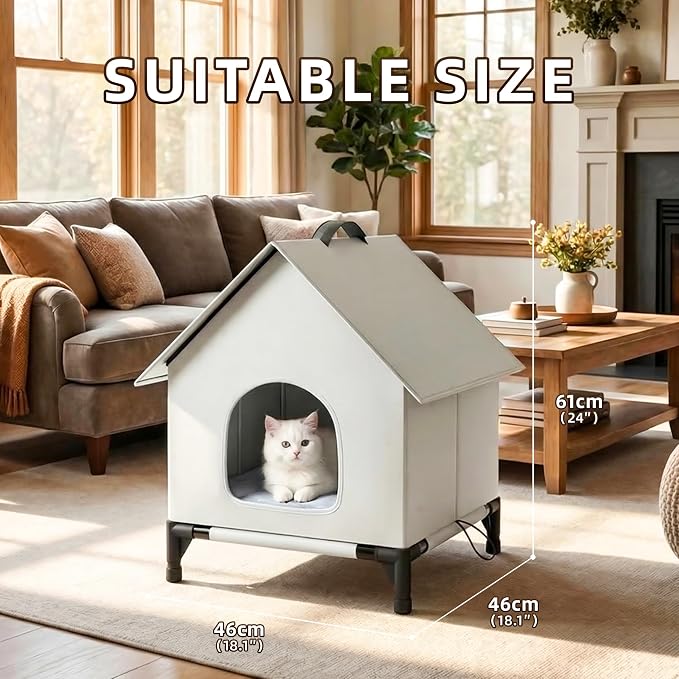 Cooling Cat House with Ice Packs for Outside&Indoor,Insulated and Weatherproof,Selfwarming Cat Shelter,Large Cave Bed for Garden (L, Cold) - Image 4