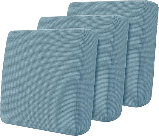 Hokway 3 Piece Couch Cushion Slipcovers Stretch Reversible Cushion Protector Slipcovers Sofa Cushion Protector Covers(Smokyblue,Small-3PC) by Hokway