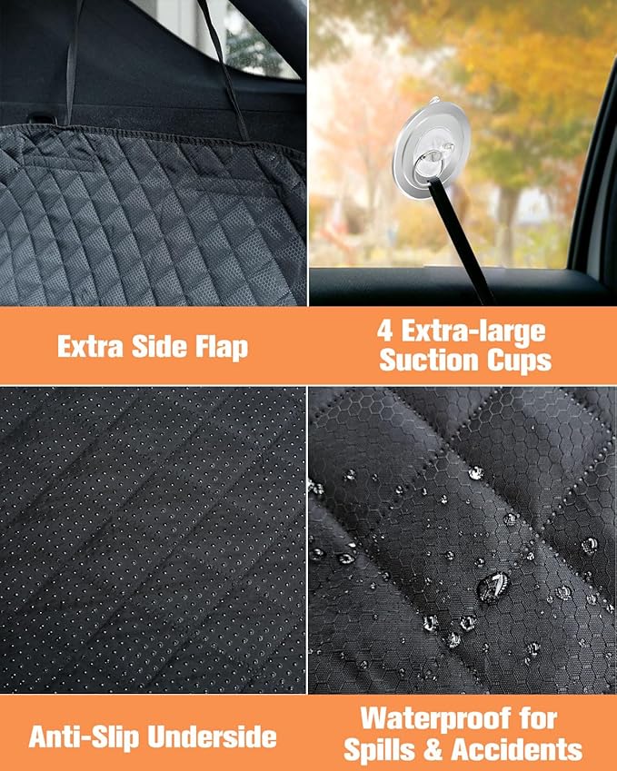 PETICON SUV Cargo Liner for Dogs, Trunk Cover with Mesh Window for Pet View | Waterproof Cargo Cover with Bumper/Side Flaps, Dog Seat Cover with Non-Slip Mat, Prevents Scratches, Pet Hair, Mud, and Dirt - Image 5