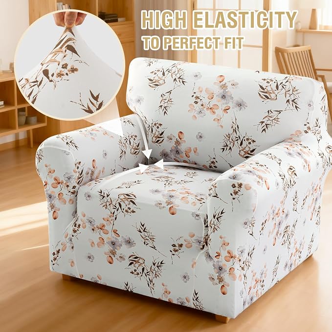 H.VERSAILTEX Floral Pattern Chair Cover Printed Sofa Slipcovers High Stretch Couch Covers Super Soft Fabric Dog Couch Cover Protector(Chic Bloomsom,Chair) - Image 6