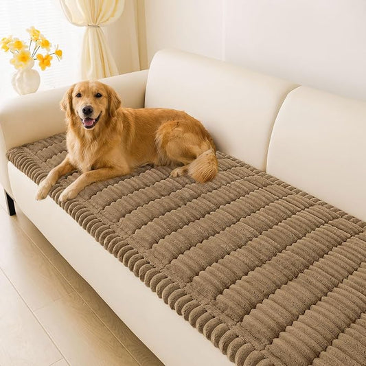 hyha Couch Cover for Dogs, Washable Non Slip Plush Flannel Sofa Protector | Thick Flannel, Silicone Anti-Slip Backing, Pet Hair & Scratch Protection, Fits Sofa & Loveseat (27.6" x 88") by hyha