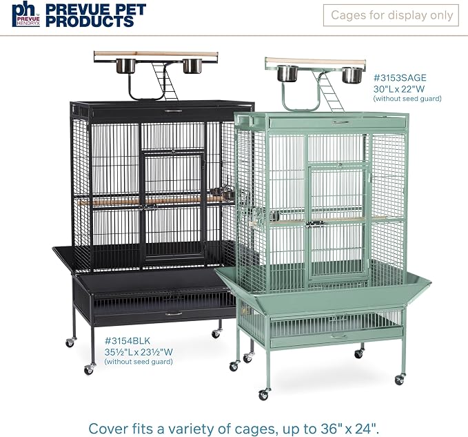 Prevue Pet Products Large Bird Cage Cover - 12505 Black 36" L x 24" W x 49" H - Image 6