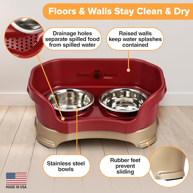 Neater Pet Brands Feeder Deluxe for Cats - Cranberry (200) - Image 4
