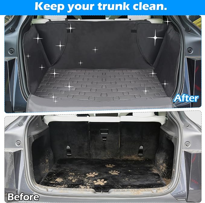 Trunk Cargo Liner Dogs for Tesla Model Y Juniper 2025 26 Dog Car Seat Cover | Waterproof Pet Cargo Cover Dog Seat Mat Upgraded 600D Heavy Duty Waterproof Scratch-Resistant Dog Hammock - Image 2