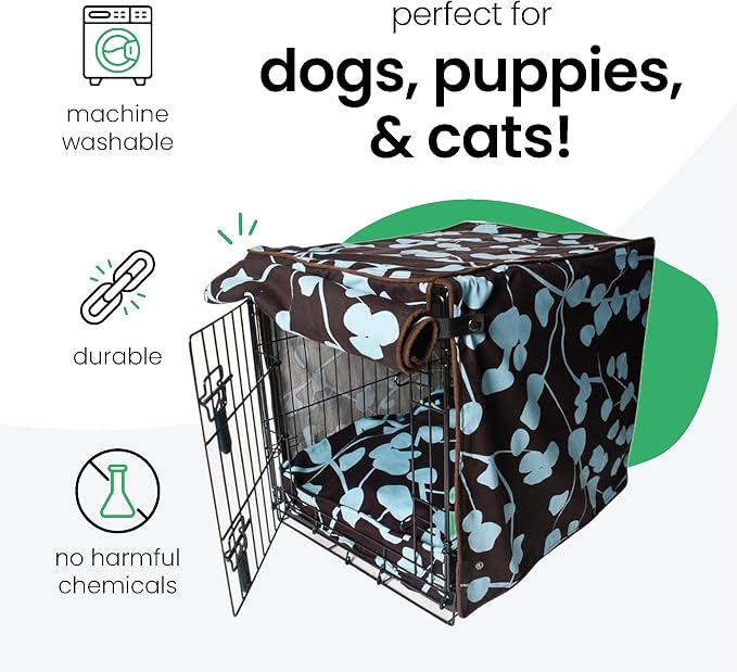 Molly Mutt Your Hand in Mine Dog Crate Cover, 100% Cotton Canvas Cover with 2 Roll-Up Panels, Ideal for Dog or Cat Crate, Durable, Washable, and Free of Harmful Chemicals, 30" x 21" x 24" - Image 3