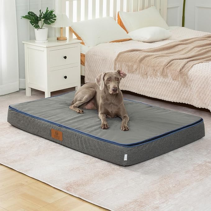 LIORCE Orthopedic Memory Foam Giant Dog Bed - 6" Thick Beds for Large Sized Dog - Waterproof Removable Washable Cover & Wrap-Around Zipper - Ultimate Comfort & Easy Maintenance, Dark Grey - Image 6