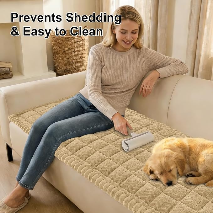 Smiry Couch Cover for Dogs, Non Slip Fuzzy Pet Sofa Arm Covers Washable | Sofa Slipcovers for Armrest & Backrest, Soft Thick Furniture Protector for Cats Dogs, Against Fur, Dirt (27.6"x27.6") - Image 3