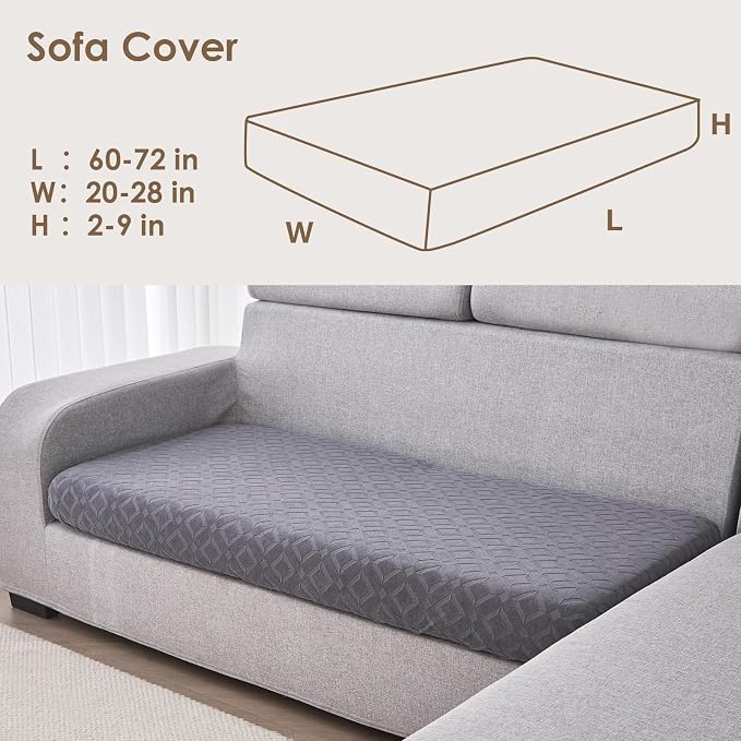 Genina Waterproof Couch Cushion Covers for Pets Washable Sofa Seat Covers | Non Slip,Stretch Jacquard Fabric,Pet Hair & Scratch Protection,Easy Installation,Furniture Protector,Sofa Cover - Image 6